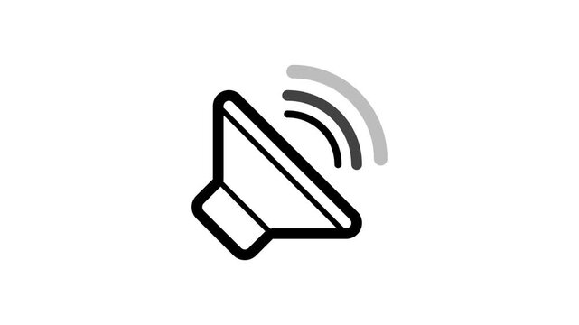 speaker icon animated, speaker volume animation, microphone, sound voice speaker icon animated. a upside speaker animation in 4K