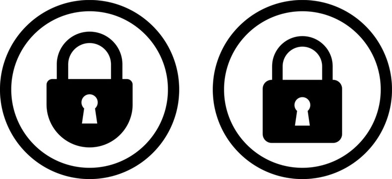 Two black padlock icons inside oval frames