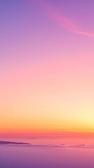 Obraz premium Soft Purple And Orange Sky At Sunrise Over Calm Ocean Water With Distant Horizon