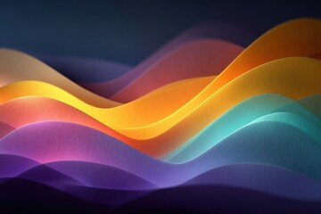 Abstract colorful waves and curves form a vibrant layered background for design projects