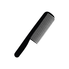 Silhouette black hair comb design. personal care hair comb design on white background