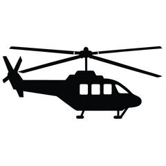 Helicopter silhouette vector illustration isolated on white background for air transport
