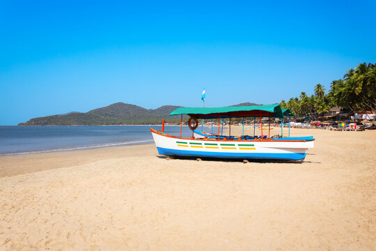 Boats at the Palolem Beach in Goa, India