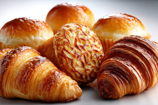 Close up of assorted fresh baked pastries