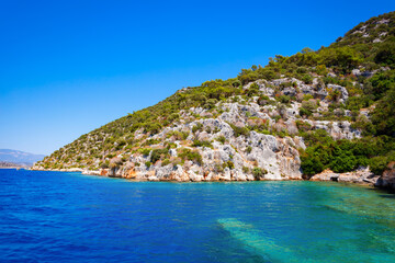 Sunken City Kekova at Kekova island, Turkey