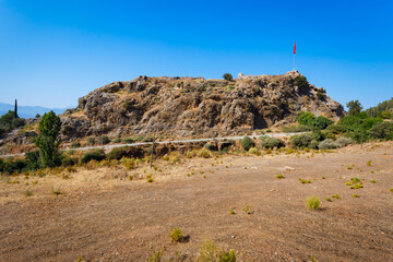 Fethiye Castle ruins in Fethiye city in Turkey