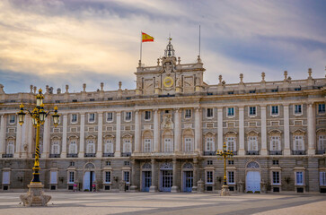 Fototapeta premium Beautiful Royal Palace in Madrid, Spain. Architecture of Madrid