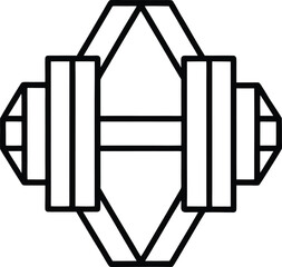 Heavy line weight vector shapes in brutalist grid