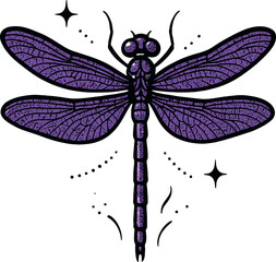 Mystical Dragonfly Insect Vector Graphic Design