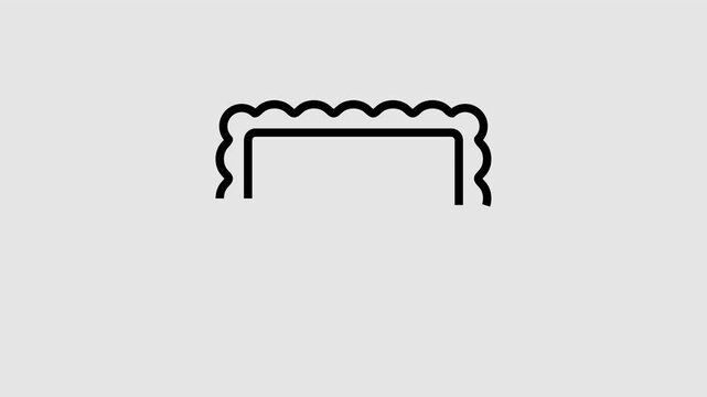 Geometric decorative frames or stickers in the shape of a square with a wavy or zigzag edge graphic animation. Alpha channel. Transparent background motion