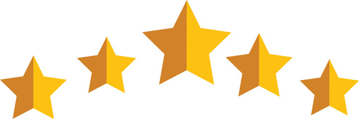 Five star rating isolated on white