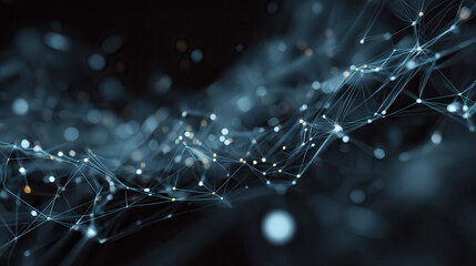 Abstract network of glowing blue lights and connections