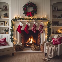 christmas tree with gifts and decorations