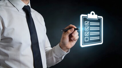 Businessman with checklist icon