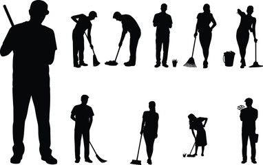 Obraz premium Set of Four Black Silhouettes of Modern Young Women Walking Forward in Casual Urban Attire, Representing Street Fashion Style and Everyday Life, Isolated Vector Graphics