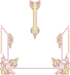 New art work Neck line shirt motif bunch lace border Embroidery Design Pattern Patch floral ornament textile ethnic flowers and leafs plants colur full design seleves and patti Embroidery design