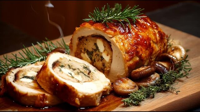 Baked Chicken Ballotin With Pine Accents