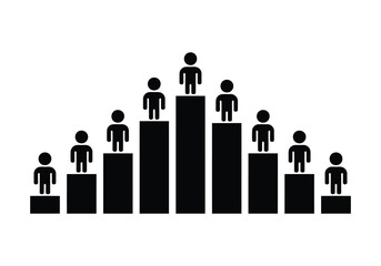 Hierarchy chart icon showing population statistics or success and achievement