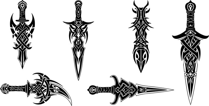 Tribal Dagger Silhouette Bundle
