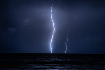 Tropical Lightning Storm Over the Ocean