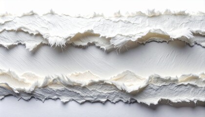 Abstract White Torn Paper Layers with Rough Edges and Soft Lighting