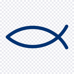 Christian fish symbol. Vector icon on a transparent background.