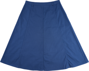 Dark blue a line maxi skirt isolated on transparent background