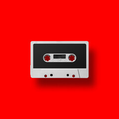 Colorful retro cassette tapes arranged over vibrant backgrounds, creating a nostalgic 80s and 90s aesthetic with bold, playful design. Imagen hecha con 3D