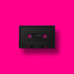 Colorful retro cassette tapes arranged over vibrant backgrounds, creating a nostalgic 80s and 90s aesthetic with bold, playful design. Imagen hecha con 3D