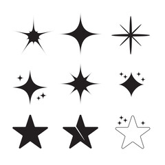Black Star Silhouettes Design Set