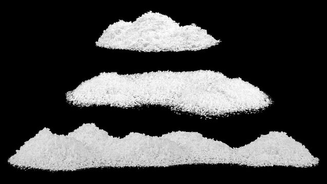 Collection of snowdrifts on black background. Snowhills at Christmas night. - Powered by Adobe