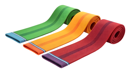 Resistance Bands Set - Green, Orange, and Red Fabric Exercise Loops