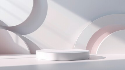 Modern 3D Podium on White Background