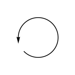 Round thin arrow. An arrow in the shape of a circle. Vector illustration.