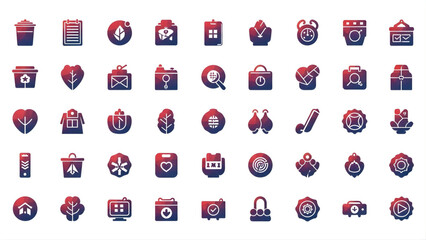 A comprehensive collection of diverse gradient line icons featuring a wide array of everyday objects and abstract concepts for modern digital design projects, web interfaces, and app development
