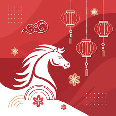 new year card with horse,year of horse,chinese new year