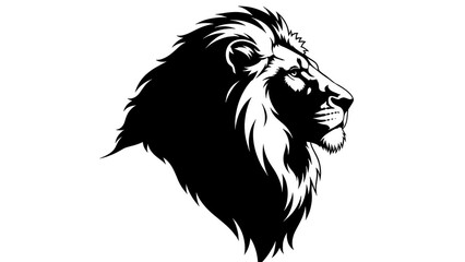 Obraz premium Illustration of lion head profile silhouette isolated on transparent background
