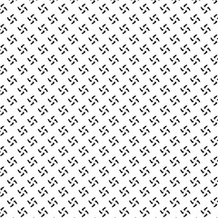 Black and white vector seamless pattern with small diamonds , star shapes ,rhombuses .Abstract black and white geometric texture .Simple minimal wide repeat background .