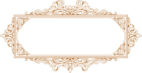 Ornate Vintage Rectangular Frame – Elegant Floral Border Design for Luxury Invitations, Labels & Decorative Layouts