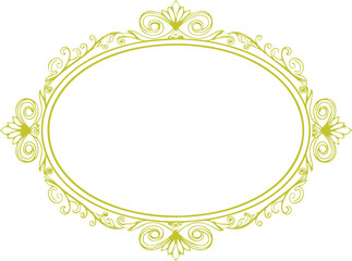 Elegant Vintage Oval Floral Frame – Ornate Decorative Border Design for Invitations, Labels & Luxury Packaging