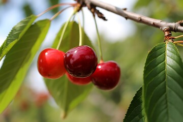 cherries on the tree