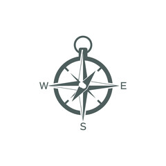 Minimalist Compass Logo with Navigation Symbol and Directional Guide for Outdoor Adventure Branding