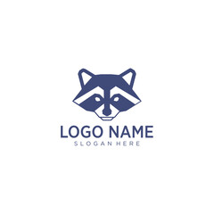 Modern geometric raccoon logo design featuring bold shapes and clean lines for branding and creative identity