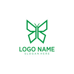 Minimalist geometric butterfly logo design in modern line art style for branding and creative identity