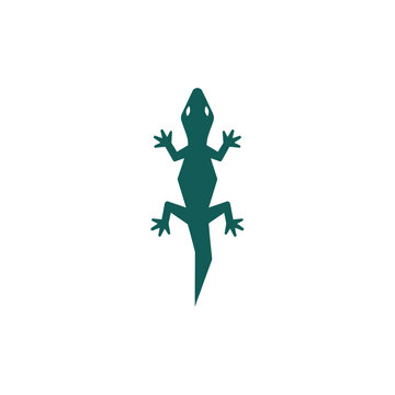 Minimalist geometric lizard silhouette logo design with modern clean lines for branding and creative identity