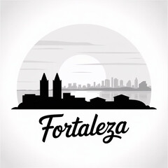 Fototapeta premium Fortaleza Skyline Silhouette — A Vibrant Coastal Capital in Northeastern Brazil Vector Illustration