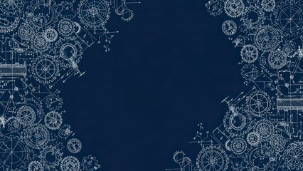 Abstract technology background with intricate circuit board patterns and glowing lines on a dark blue backdrop, perfect for digital designs and futuristic concepts.