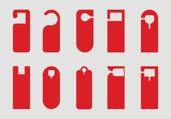 Circular Hole Door Hanger Tag Print Ready Custom Shapes Blank Design Template