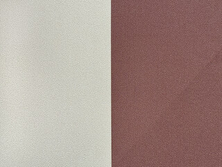 Fototapeta premium Two stripes of micro linen wallpaper or fabric in red and white color. For graphic background pattern. Two tone stripes of monochrome linen and denim pattern seamless background texture.