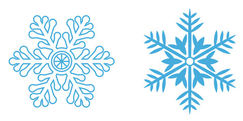 Minimal Blue Snowflake Icon – Winter, Cold, and Frozen Weather Symbol illustration Design
